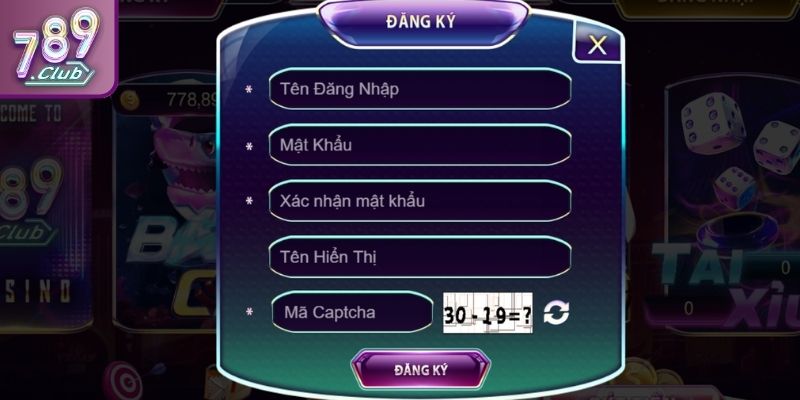 Điền thông tin đăng ký 789CLUB